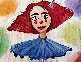 Клоунесса Анна с грустными глазами. Автор – Дарья Токарева, г. Надым